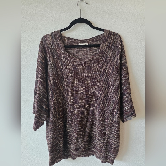 Cato Sweaters - Cato Multitone Knit Poncho Sweater